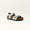 BIRKENSTOCK RIO SANDALE METALLIC SILVER