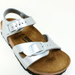 BIRKENSTOCK RIO SANDALE METALLIC SILVER