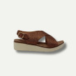 TOPWAY SANDALE NU PIED COGNAC