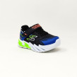 SKECHERS BASKET FLEX-GLOW BOLT NOIR/BLEU